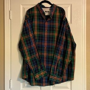 IZOD Men's Scotch Tartan Plaid Button Down Long Sleeve Shirt sz XXL